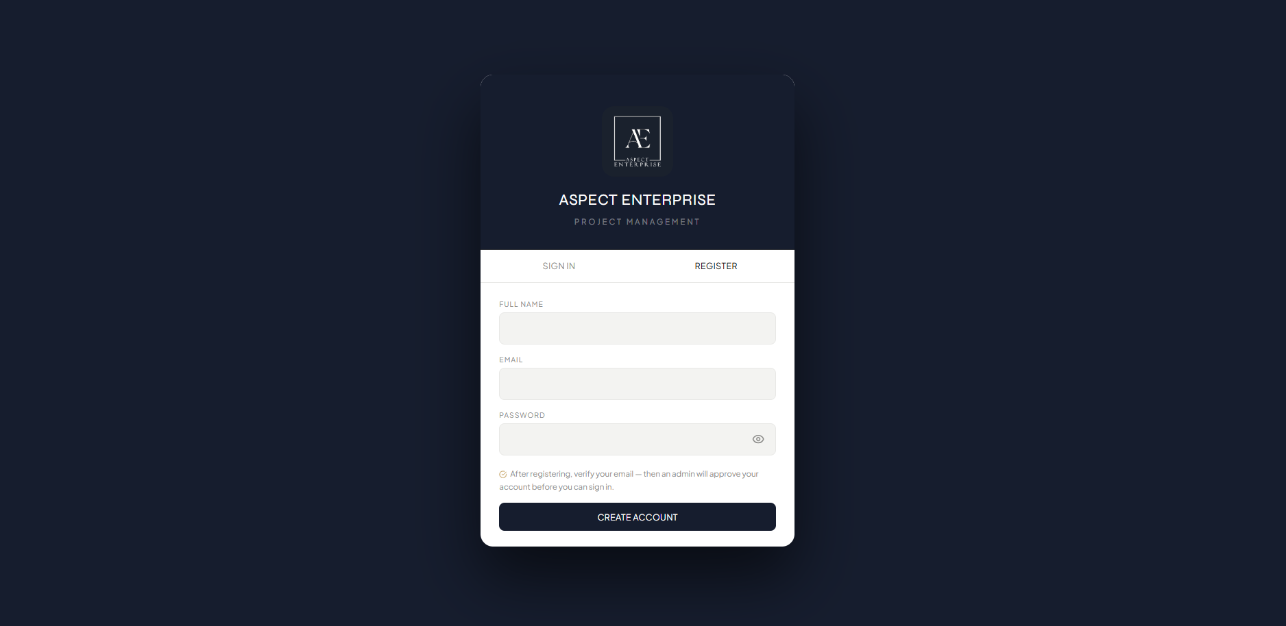 Aspect ERP website preview