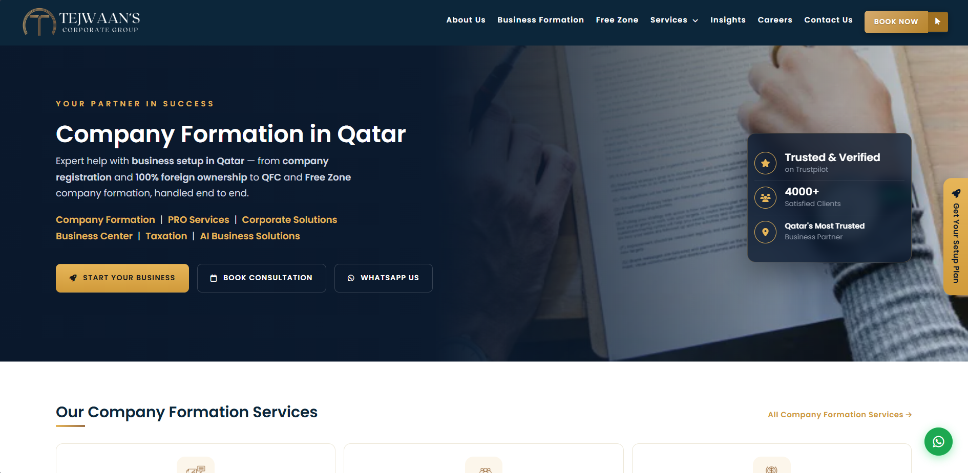 Tejwaans Group website preview